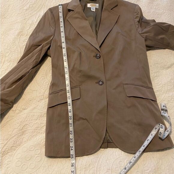 Y2K Talbots stretch size 6 Coffee Brown Slim Blazer Cotton Spandex Blend - Picture 6 of 7